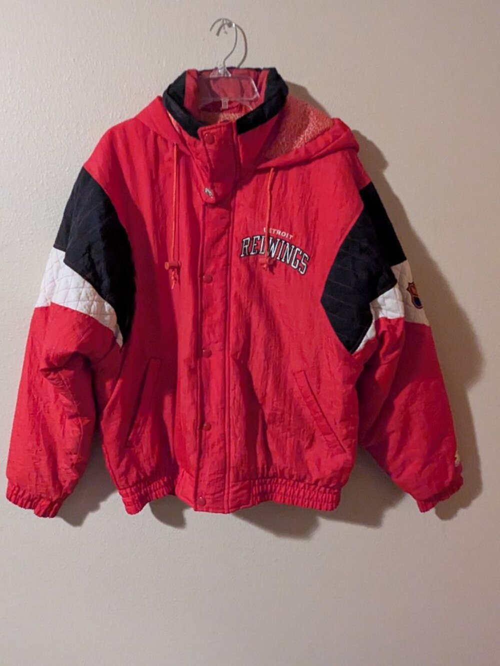 Vintage Detroit Red Wings Starter Parka Hockey Jacket, Size Medium